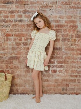 THEME Lexi Vintage Rose Satin SS Dress