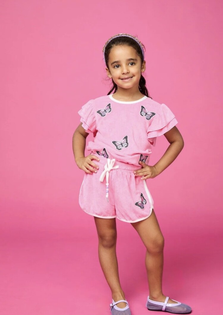 Mini Dreamers Mariposa Butterfly Flutter Terry Short Set