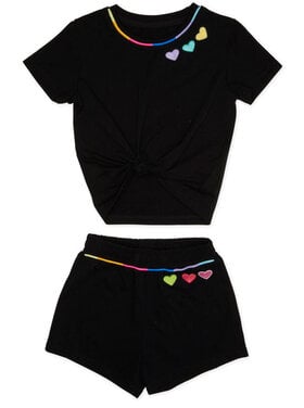 Mini Dreamers Sienna Embroidered Heart Short Set