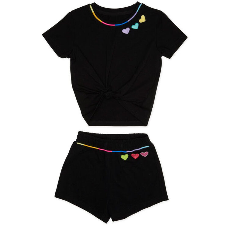 Mini Dreamers Sienna Embroidered Heart Short Set