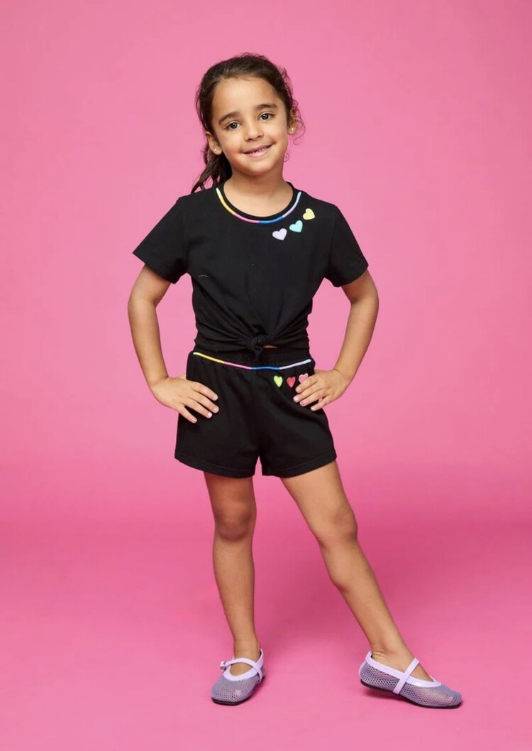 Mini Dreamers Sienna Embroidered Heart Short Set