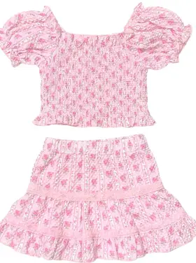 Mini Dreamers Kayla Floral Smocked Skirt Set