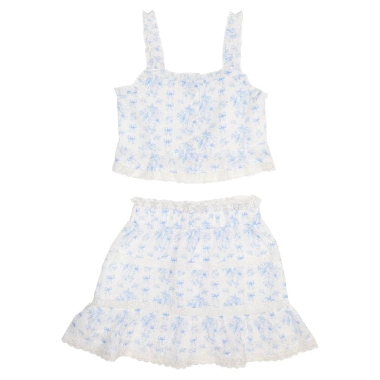 Mini Dreamers Tiffany Floral Bow Skirt Set