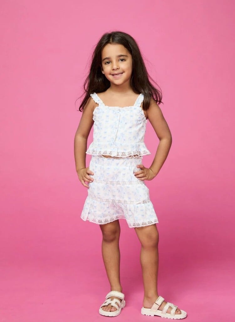 Mini Dreamers Tiffany Floral Bow Skirt Set