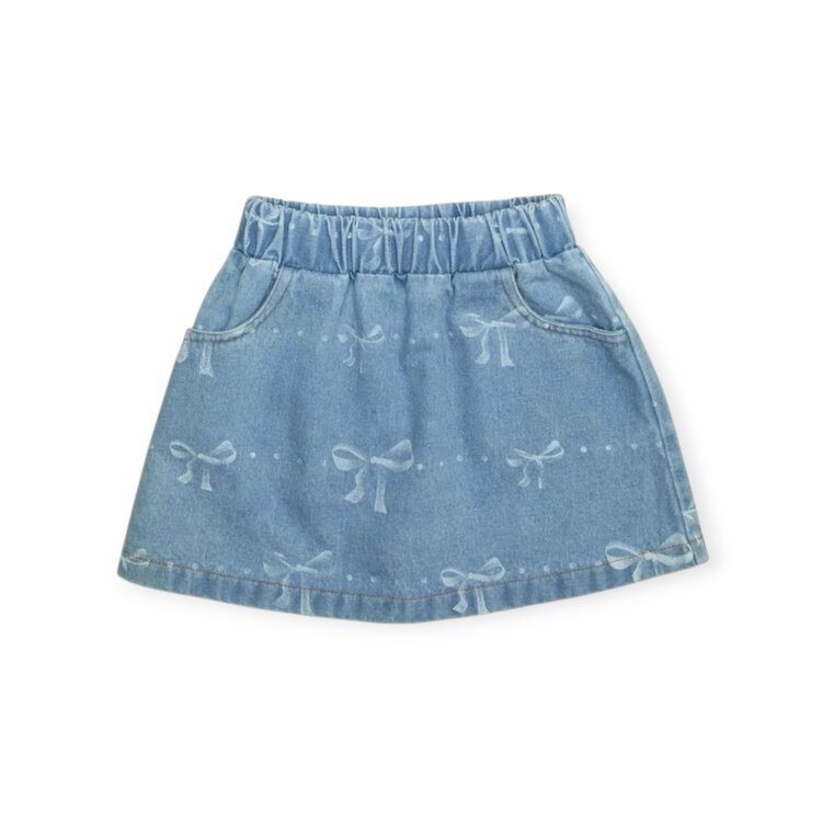 Mini Dreamers Emma Bow Denim Skirt