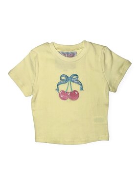 Vintage Havana Cherry Embroidered Ribbed Tee