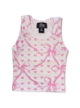 Flowers by Zoe Pink Bow Hearts Tank Top