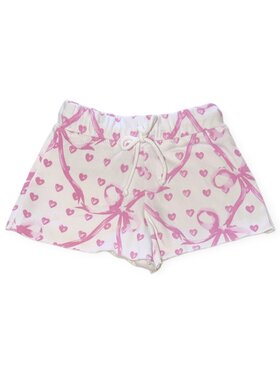 Flowers by Zoe Pink Bow Hearts Shorts