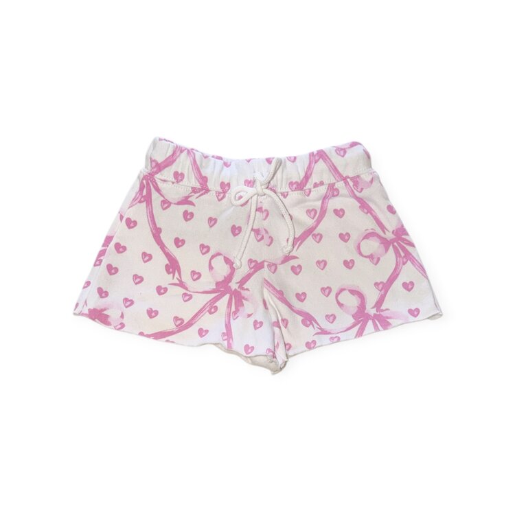 Flowers by Zoe Pink Bow Hearts Shorts