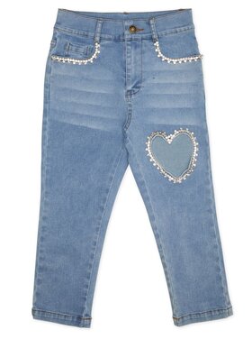 Mini Dreamers Heart Crystal Denim Pants