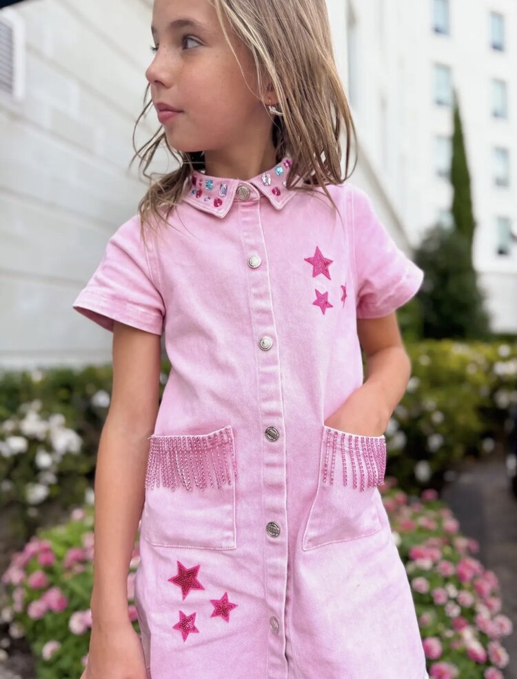 Three Wildflower Designs Denim Fringe Dress