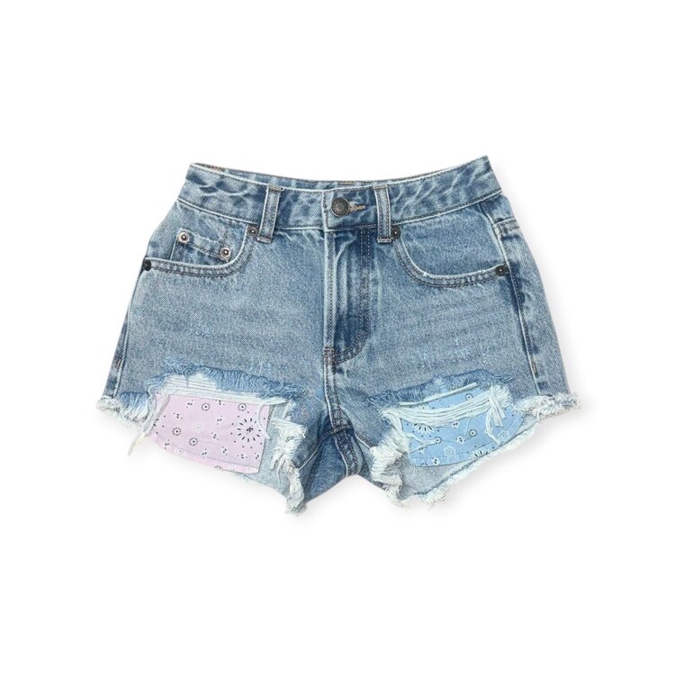 Katie J NYC Malibu Bandana Denim Shorts