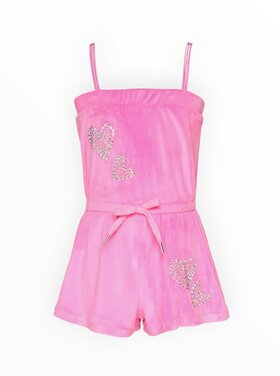 Hannah Banana Crystal Hearts Velour Romper