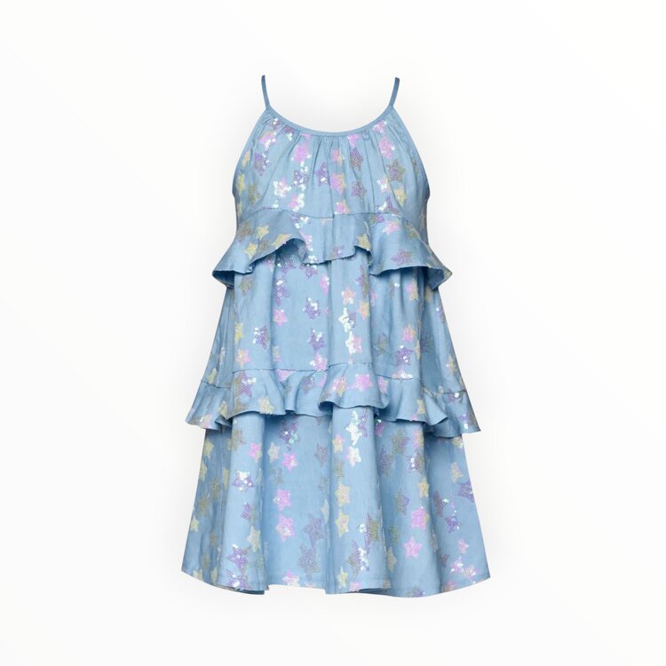 Sara Sara Star Sequin Ruffle Dress