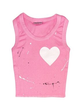 Firehouse White Heart Splattered Tank
