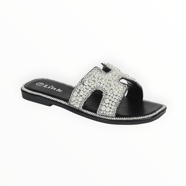 CALAKIDS XO Aura Pearl Rhinestone H Sandals