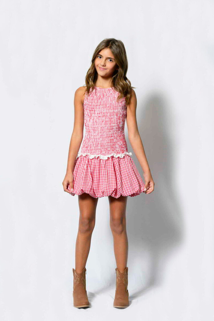Katie J NYC Joslyn Gingham Bubble Dress