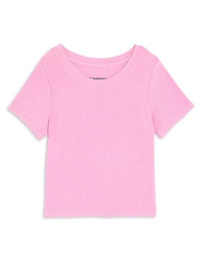 Katie J NYC Livi Ribbed Babydoll Crop Tee
