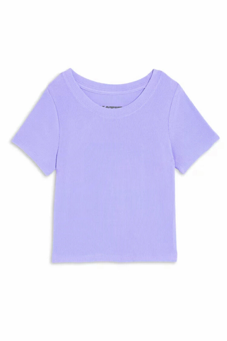 Katie J NYC Livi Ribbed Babydoll Crop Tee