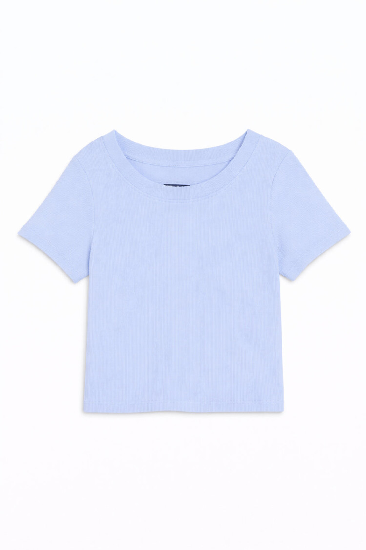 Katie J NYC Livi Ribbed Babydoll Crop Tee
