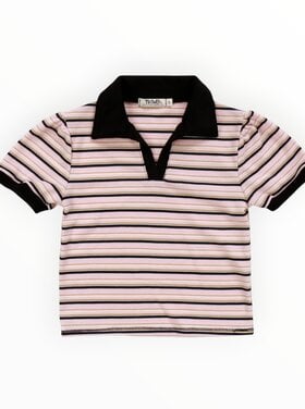 T2 Love Stripe Polo Top