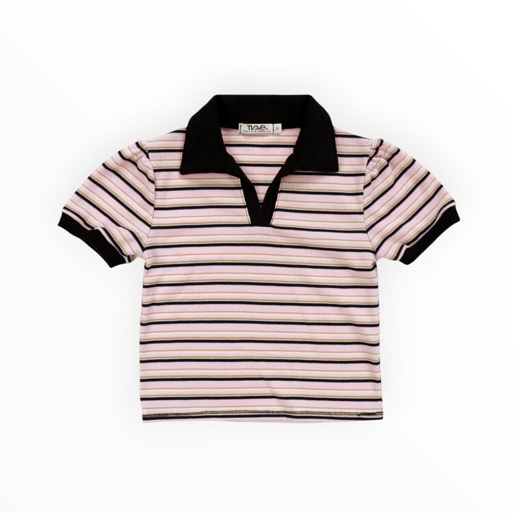 T2 Love Stripe Polo Top