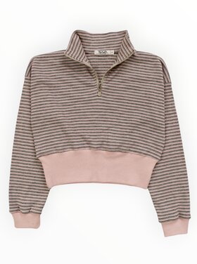 T2 Love Stripe 1/4 Zip Pullover
