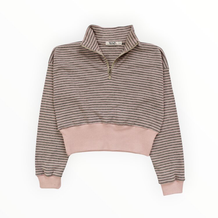 T2 Love Stripe 1/4 Zip Pullover