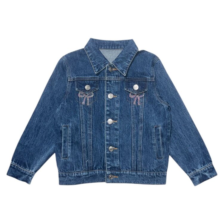 Mini Dreamers Everly Crystal Bow Jean Jacket