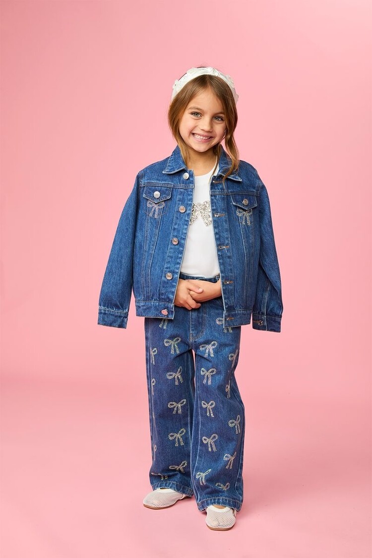 Mini Dreamers Everly Crystal Bow Jean Jacket