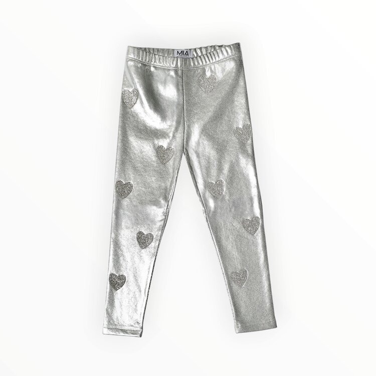 Mia New York Crystal Hearts Metallic Legging