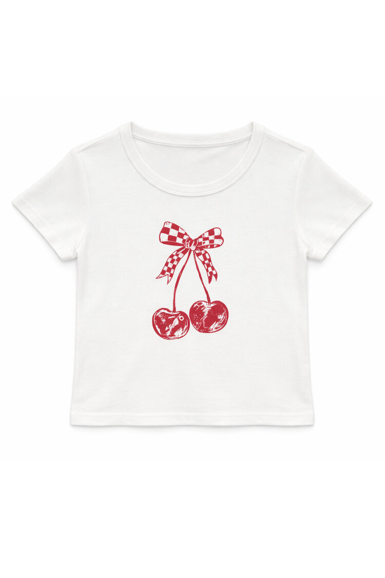 Katie J NYC Checkered Cherry Tee