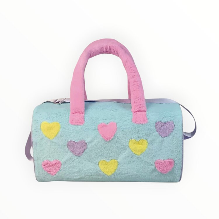 Iscream Plush Hearts Colorblock Duffel