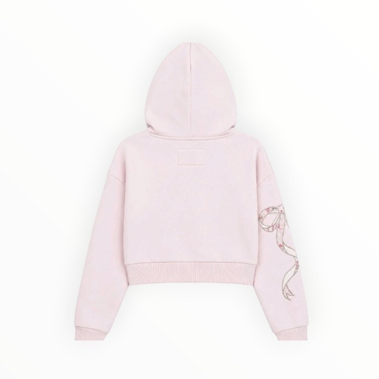 Katie J NYC Dylan Bow Crop Zip Hoodie