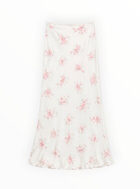Flowers by Zoe Floral Satin Maxi Skirt