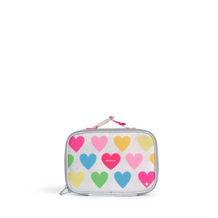 STATE Bags Metallic Fuzzy Hearts Rodgers Lunch Box