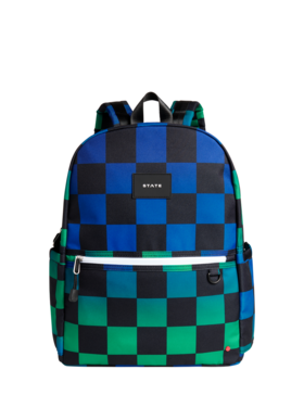 STATE Bags Blue Checkerboard Kane Double Backpack