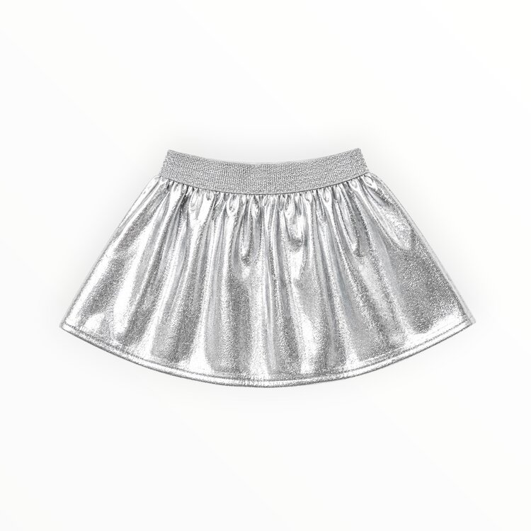 Mia New York Faux Leather Metallic Skater Skirt