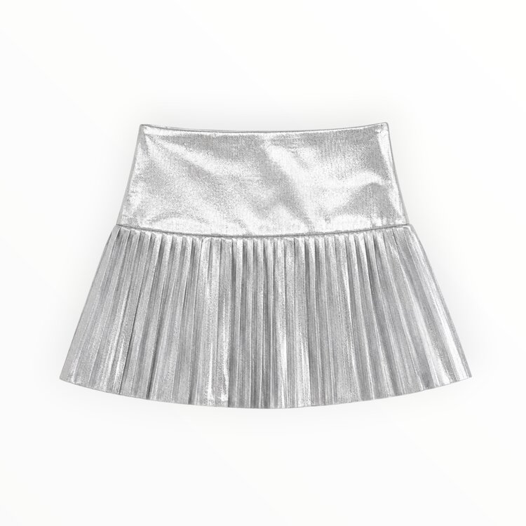 Tweenstyle Metallic Pleated Skort
