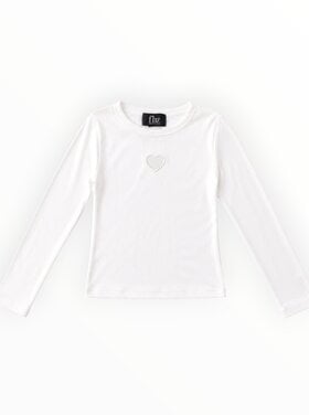 Flowers by Zoe Heart Cut Out Ribbed LS Top