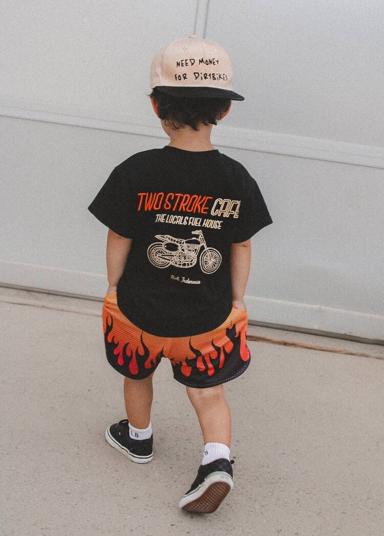 Little Trouble Heater Flame Mesh Shorts