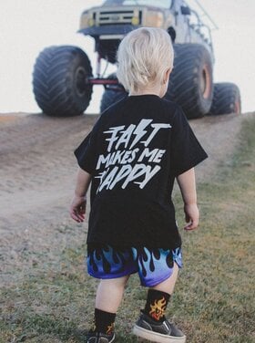 Little Trouble Heater Flame Mesh Shorts