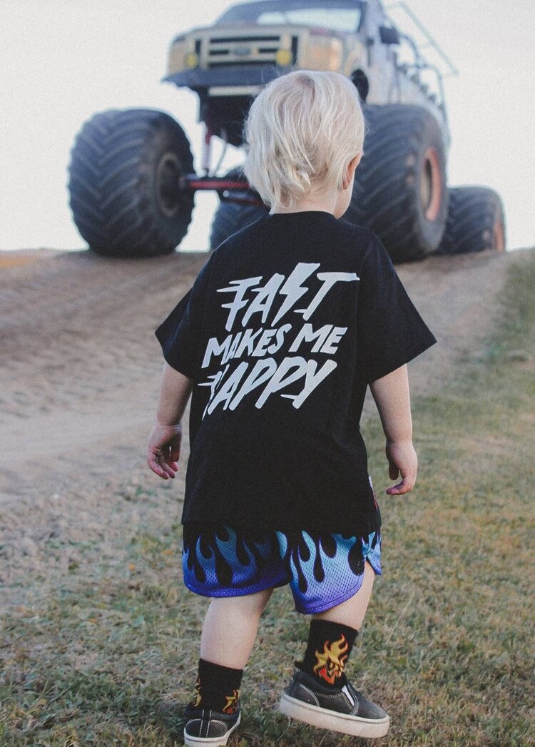 Little Trouble Heater Flame Mesh Shorts