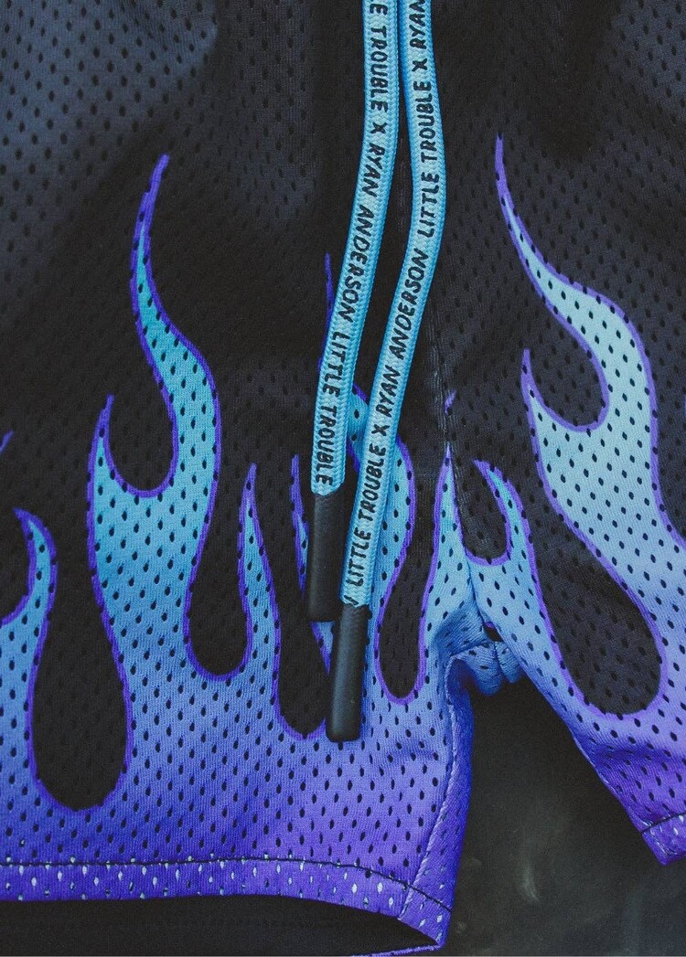 Little Trouble Heater Flame Mesh Shorts