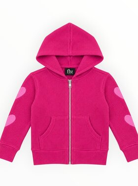 Flowers by Zoe Heart Waffle Zip Up Hoodie