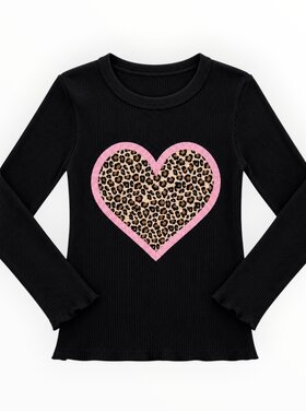 T2 Love Leopard Heart Thumbhole Thermal Top