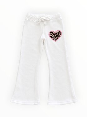 T2 Love Leopard Heart Reverse Fleece Bootcut Jogger
