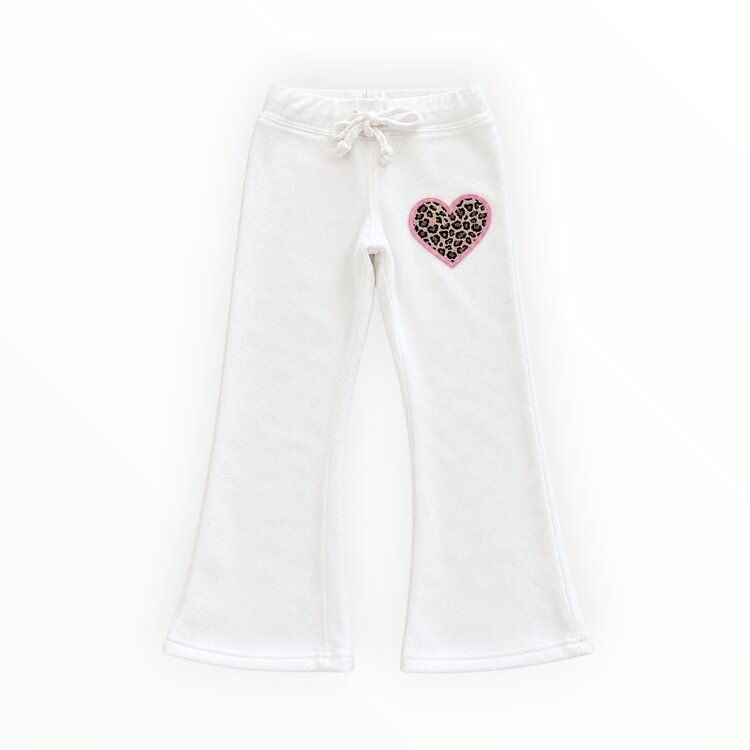 T2 Love Leopard Heart Reverse Fleece Bootcut Jogger