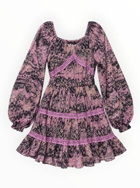 Flowers by Zoe Print Chiffon Lace Dress