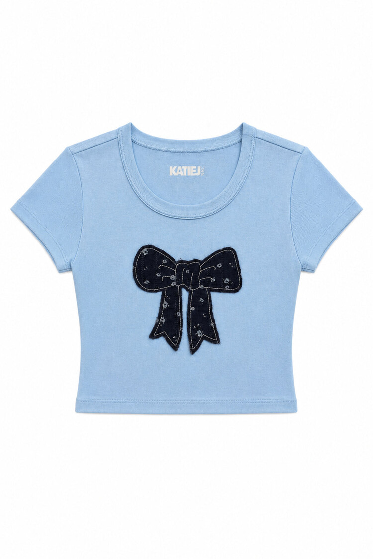 Katie J NYC Bow Applique Baby Tee